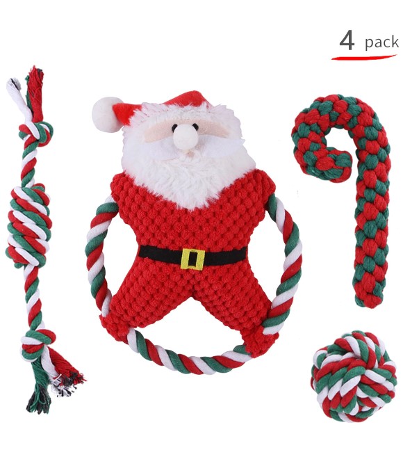 Pets.Love.Earth Christmas Rope Toy Kit With Santa