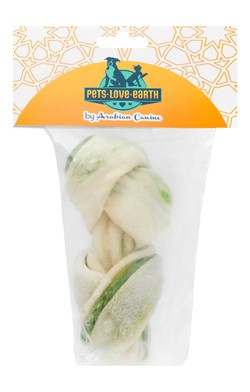 Pets.Love.Earth Denta fun knotted spirulina chewing bone, 11 cm, 50 g