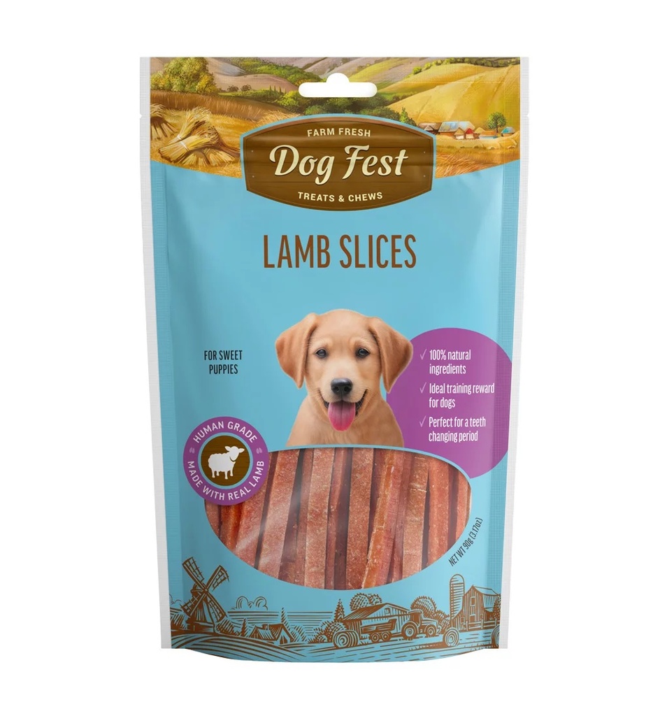 Dog Fest Farm Fresh Lamb Slices For Puppies 90g