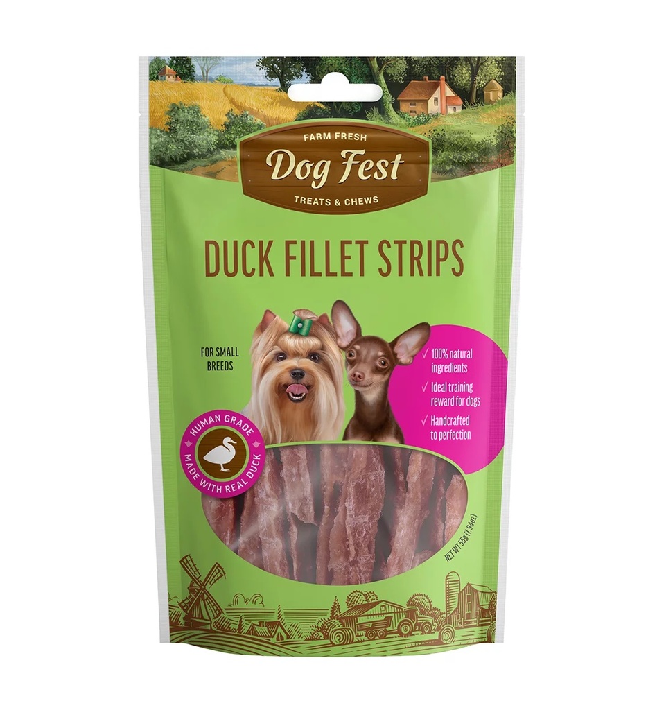 Dog Fest Farm Fresh Duck Fillet Strips 55g For Small Breeds