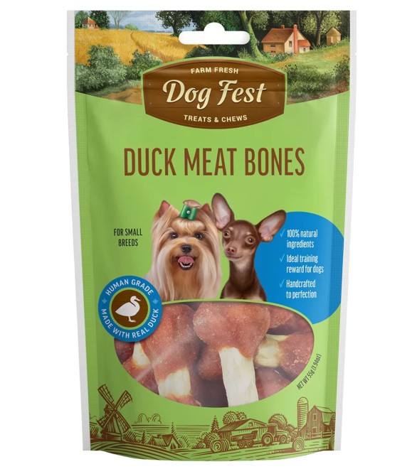 Dog Fest Farm Fresh Duck Meat Bones  55g For Small Breeds
