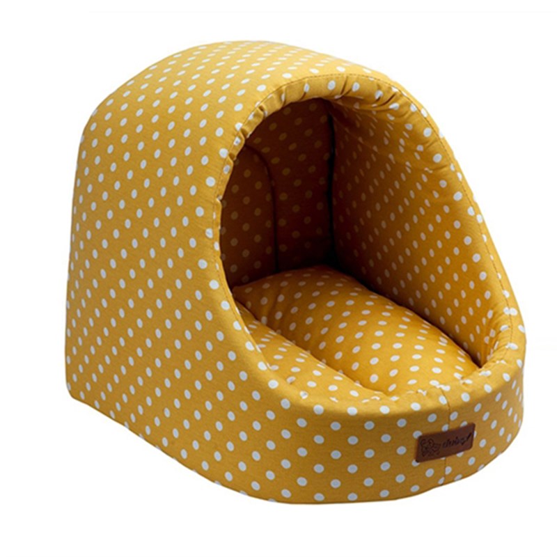 Pets.Love.Earth Mini Cave Medium Yellow Dot Design