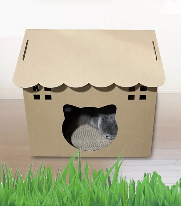 Pets.Love.Earth Corrugated Cat House
