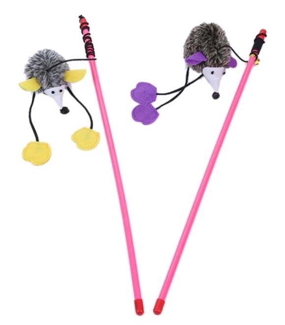 Pets.Love.Earth Hedgehog Interactive Teasing Wand Toy with Sound