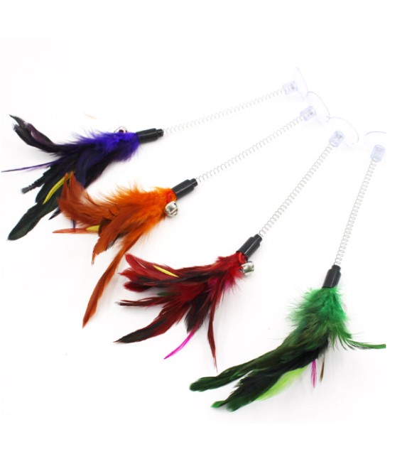 Pets.Love.Earth Flexible Feather Wand with Suction Cup