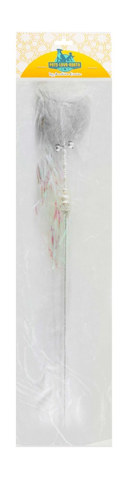 Pets.Love.Earth Cat Wand with Pompon , Tassel and Bell