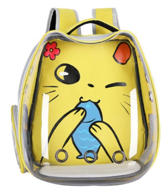 Pets.Love.Earth Pet backpack Transparent and Yellow