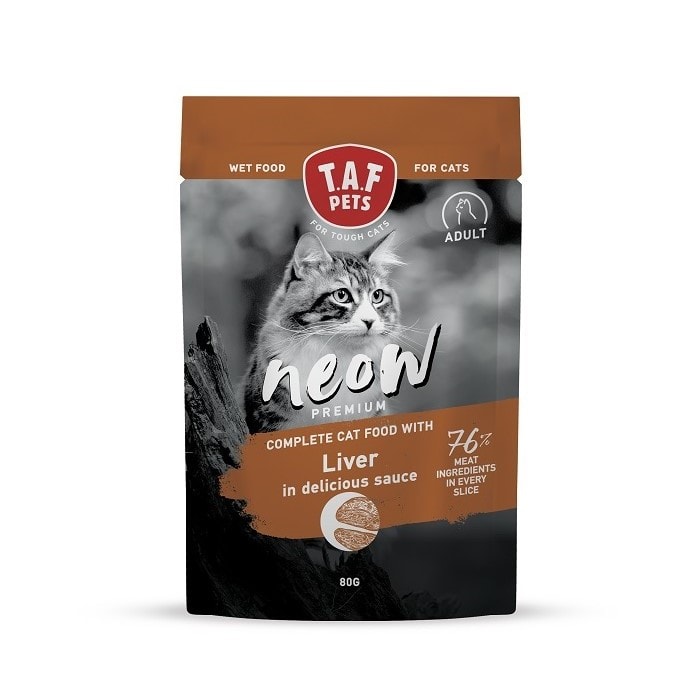 TAF Neow Premium Wet Food For Adult Cat Pouch with Liver in Sauce 80g