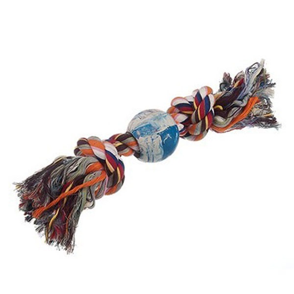 Pet Interest Cotton Toy Knot with Rubber Ball