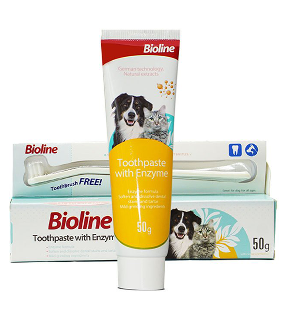 Bioline Toothpaste with Enzyme for Dogs &amp; Cats 50GM