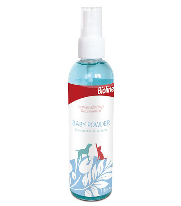 Bioline Deodorant Freshing Spray with Baby Powder For Cats &amp; Dogs