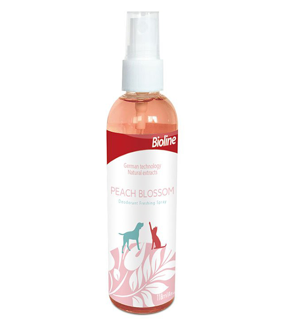 Bioline Deodorant Freshing Spray with Peach Blossom For Cats & Dogs