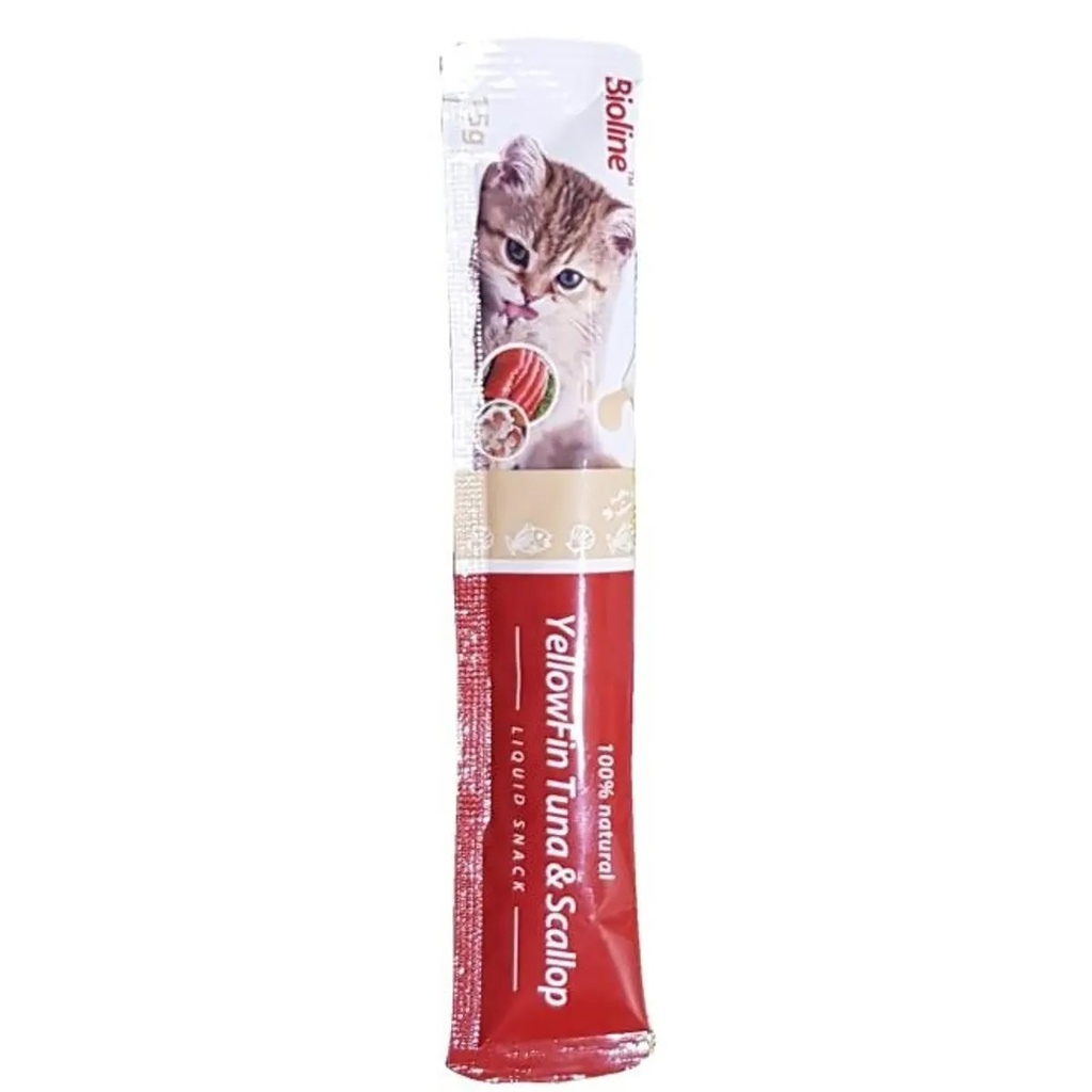 Bioline Yellowfin Tuna & Scallop Flavor Liquid Snack for Cats