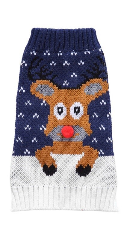 Pets.Love.Earth Cute Deer Sweater - Blue