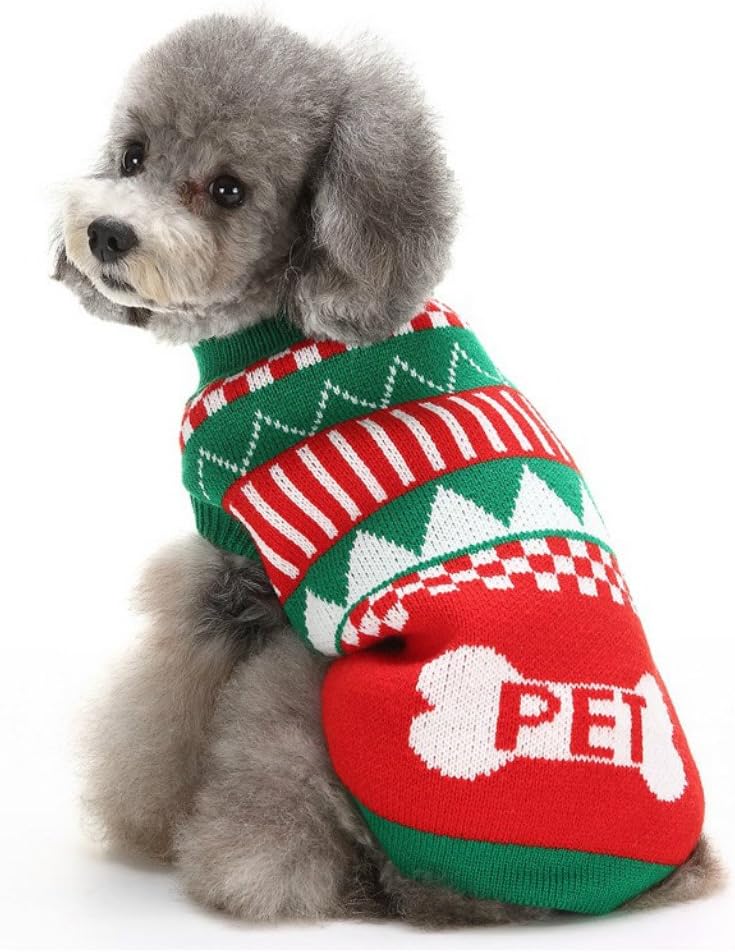 Pets.Love.Earth Letter Pet Sweater Green