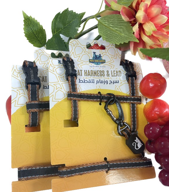 Pets.Love.Earth Nylon two-color reflective cat Leash and Harness