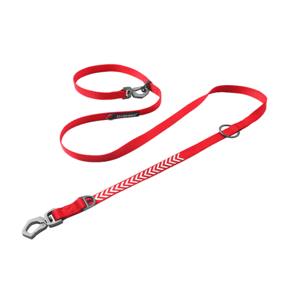 Dogness Reflective Multi-Functional Leash Red