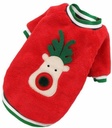 Pets.Love.Earth Coral Fleece Elk Dog Sweater Outing Cat Two-legged Clothes Red