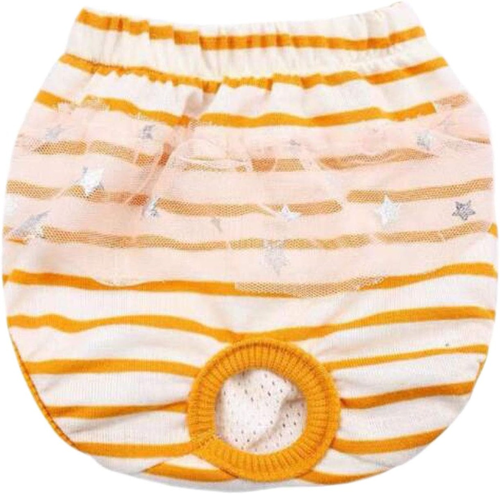 Pets.Love.Earth Yellow Brown Gauze Lace Physiological pants