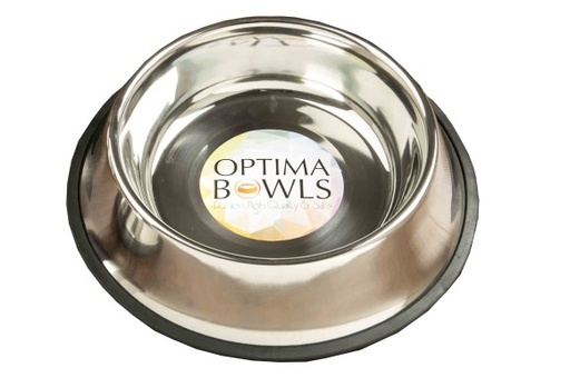 [635934608192] Optima Bowls Premium No-tip Anti-slip Classic Platinum Pet Bowl (24 Oz)