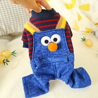 Pets.Love.Earth Striped Pet Jumpsuit Brown & Yellow