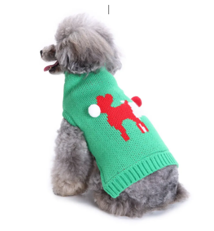 Pets.Love.Earth Two-Tone Deer Sweater Green