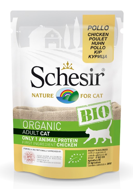 Schesir Bio Organic Pouch For Cat with Chicken In Paté