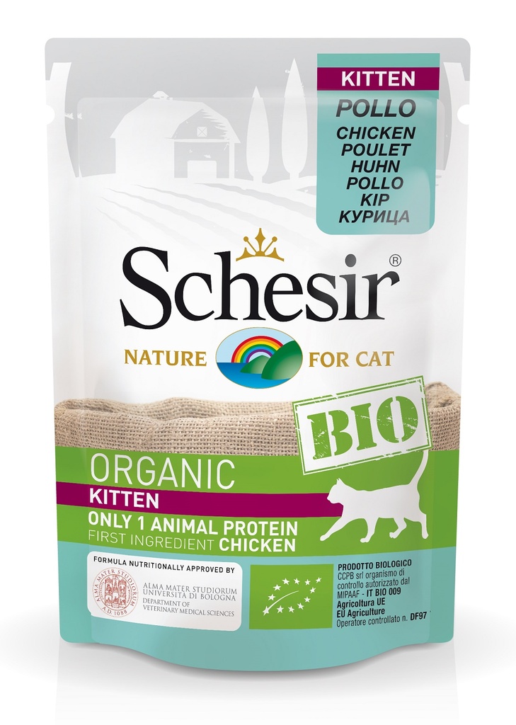 Schesir Bio Organic Pouch For Kitten with Chicken In Paté