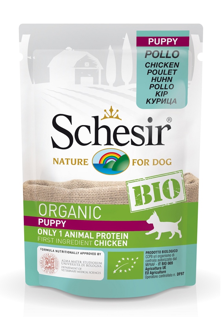 Schesir Bio Organic Pouch for Puppy with Chicken In Paté