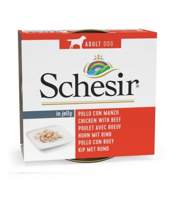 Schesir Can for Dog Chicken With Beef in Jelly  150g