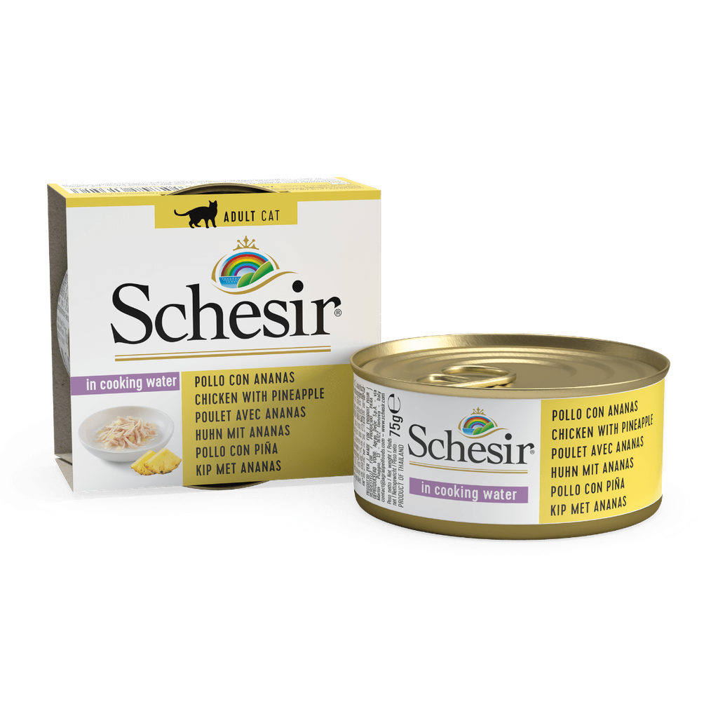 Schesir Can for Cat Chicken Fillet with Pineapple in Cooking Water 75g