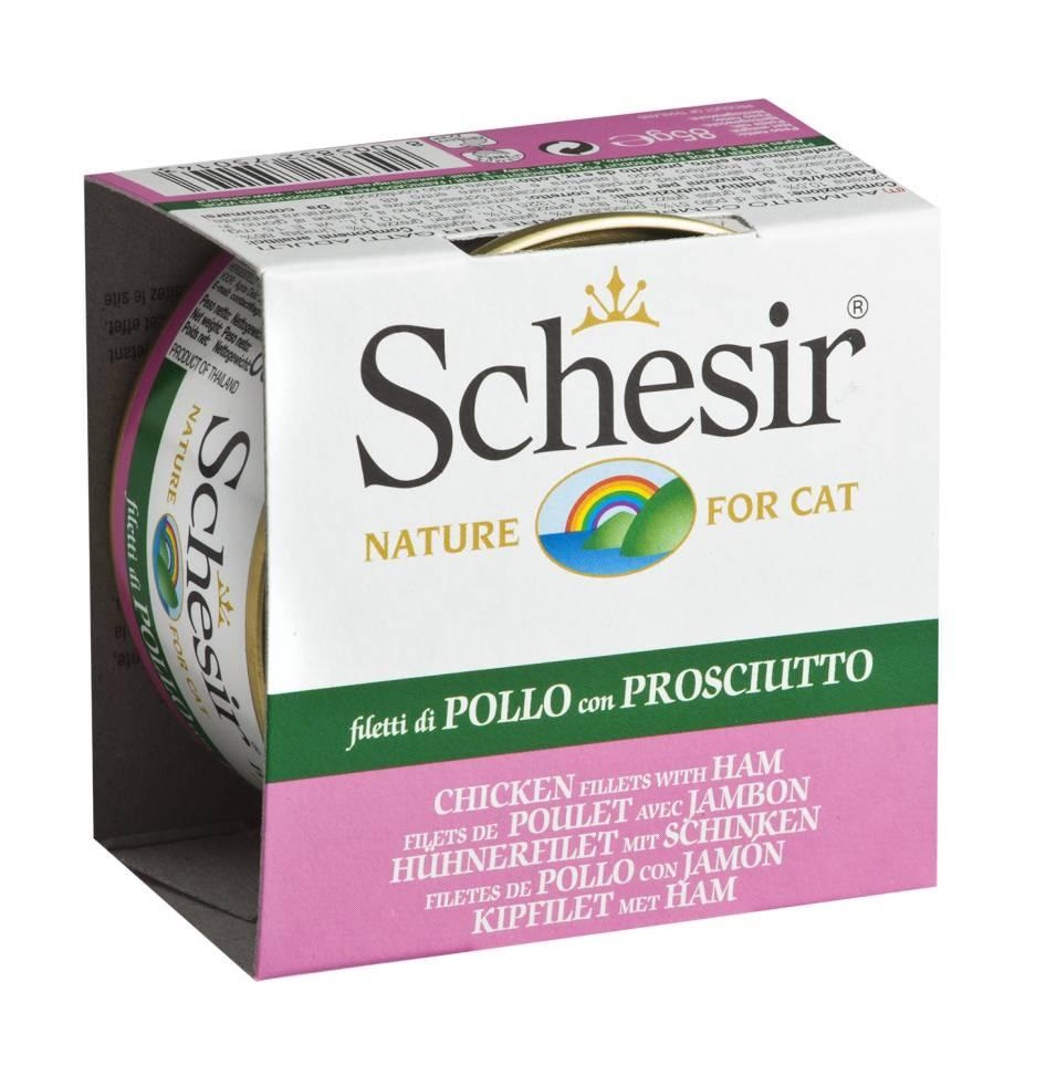 Schesir Can for Cat Chicken Fillets with Ham85g