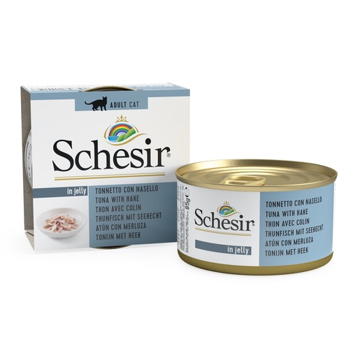 [8005852140197] Schesir Can for Cat Tuna with Hake In Jelly 85g (1 Can)