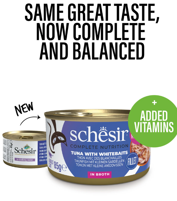 Schesir Cat Can Tuna with Whitebaits in Broth 85g