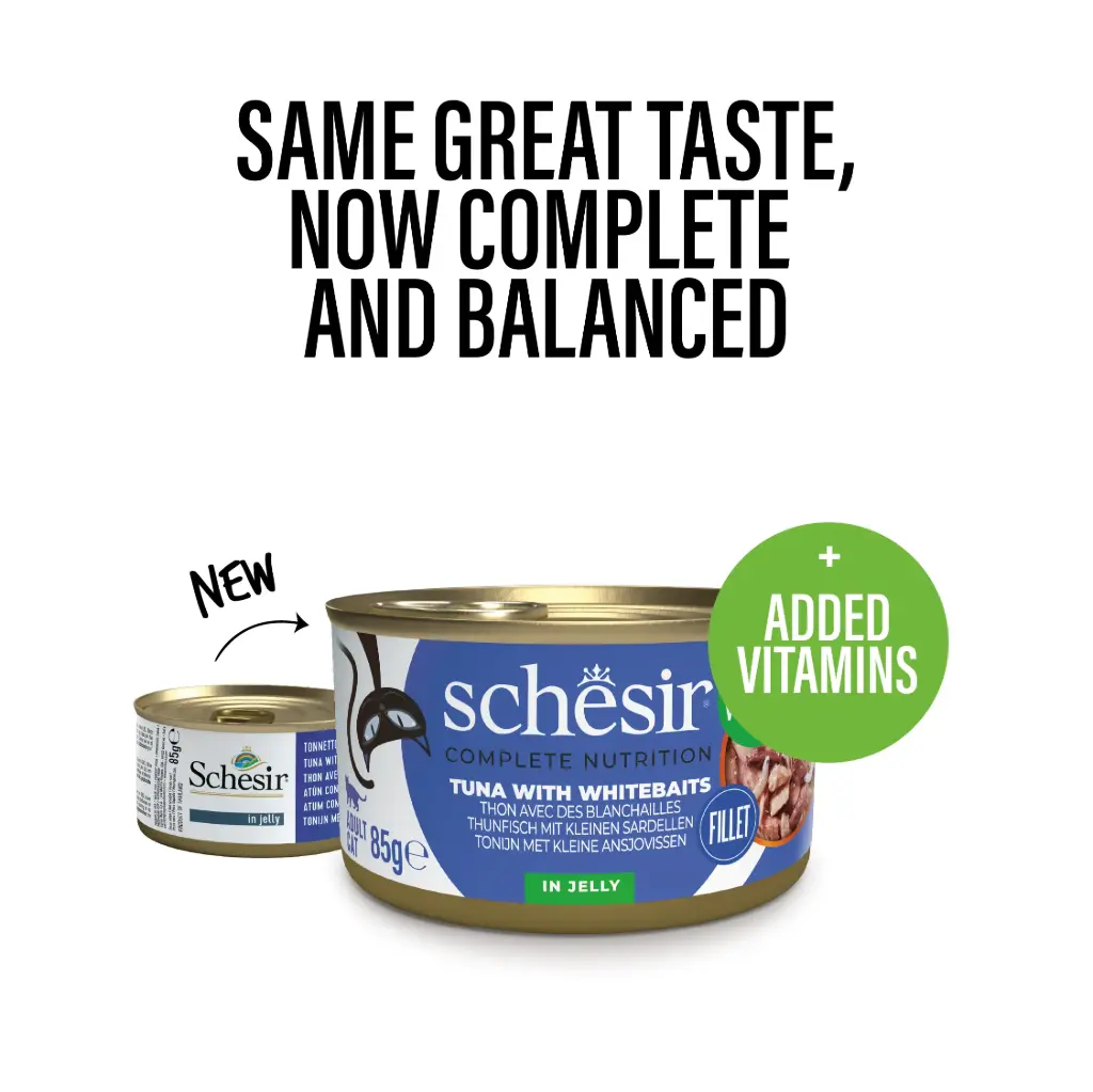 Schesir Cat Can Tuna with Whitebaits In Jelly 85g
