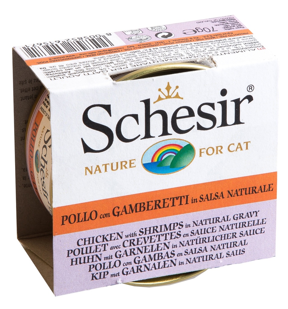 Schesir Can for Cat chicken  with Shrimps 70g