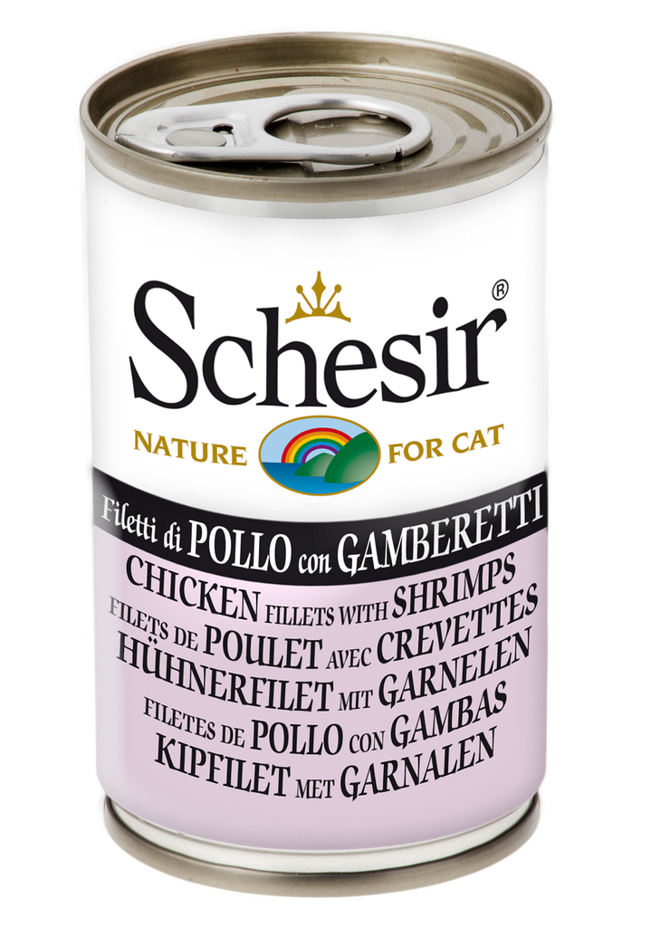 Schesir Can for Cat Chicken Fillets with Shrimps 140g