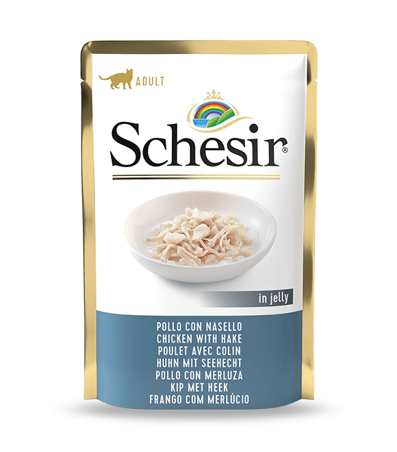 Schesir Pouch Chicken with Hake in Jelly For Adult Cat 85g