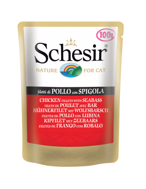 Schesir Pouch Nature Chicken with Seabass For Cat 100g