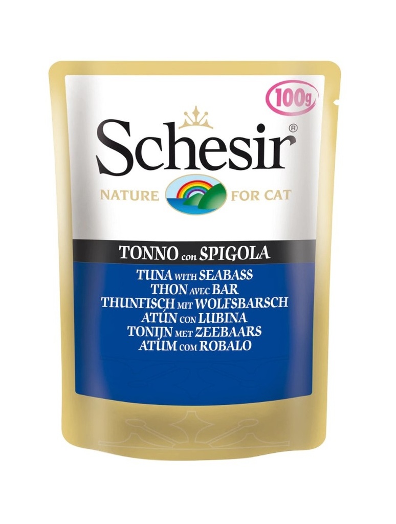 Schesir Pouch Nature Tuna With Seabass For Cats 100g