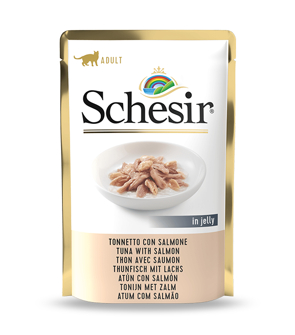 Schesir Pouch Tuna with Salmon in Jelly For Adult Cat 85g