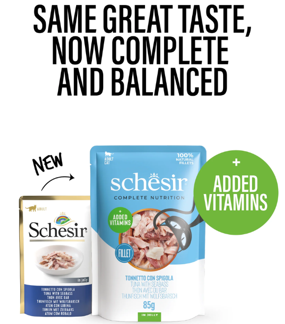 Schesir Cat Pouch Tuna with SeaBass in Jelly 85g