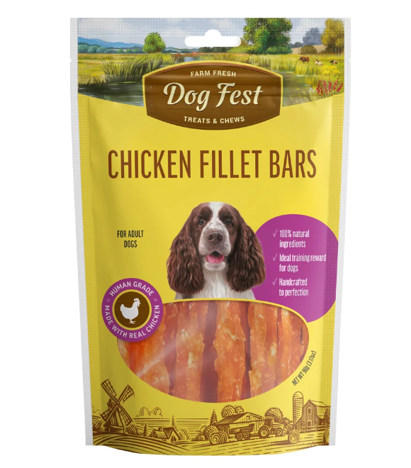 Dog Fest Farm Fresh Chicken Fillet Bars 90g