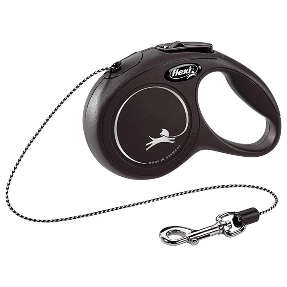 PZ-Flexi New Classic Retractable Cord Leash Black