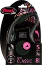 Flexi New Classic Retractable Cord Leash 8M Black