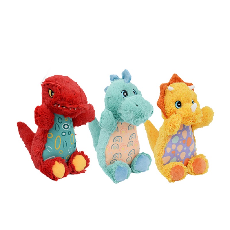 Pet Interest Zoo Friends Cuddly Squeaky Toy Baby Dinosaurs
