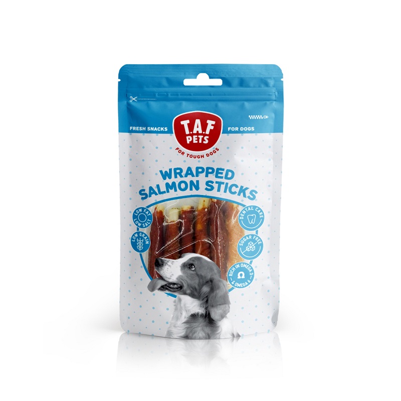 TAF Pets Fresh Dog Treats Wrapped Salmon Sticks 75g