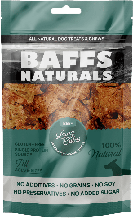 Baffs Naturals Beef Lung Cubes 100+g