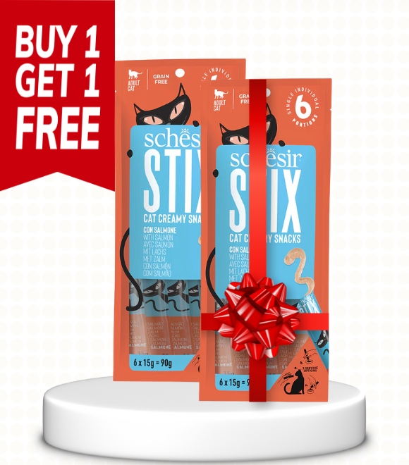 Schesir Stix Cat Creamy Snacks with Salmon 6 X 15g