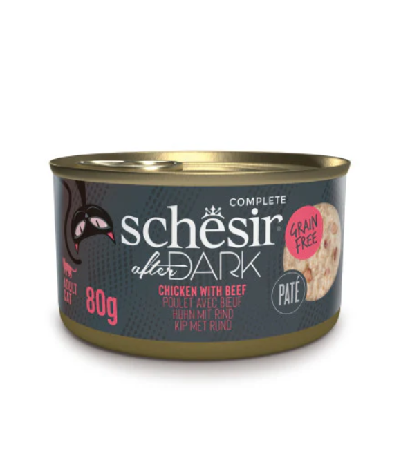 Schesir After Dark Can for Cat Chicken with Beef in Pate 80g